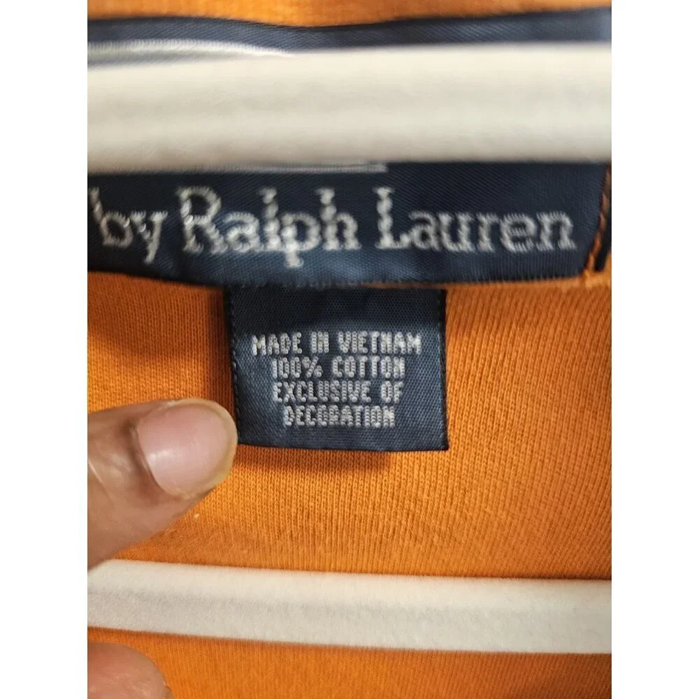 Ralph Lauren Polo Shirt Mens Large Orange Short Sleeve Pony Golf
